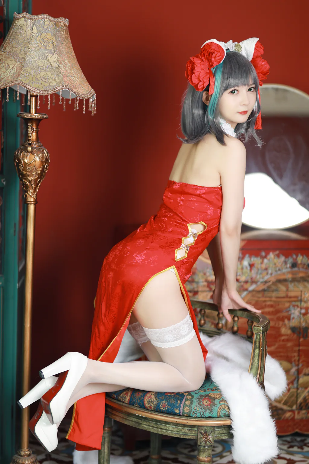 精选51酱 – 碧蓝航线 柴郡 新春旗袍[12P]